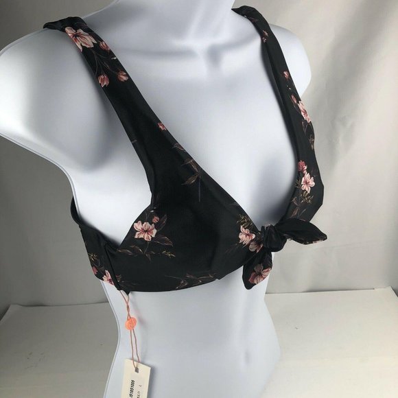 Women Large MINKPINK Jasmine Tie Front Floral Bikini Top - Picture 2 of 10